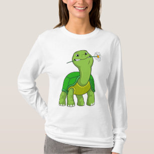 Turtle with Flower Daisy T-Shirt