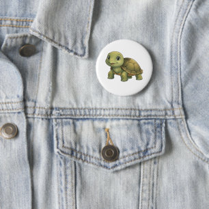 Turtle with Leaf Hat Pin   Animal Badge