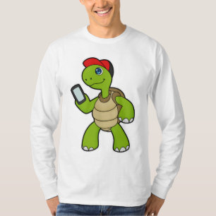 Turtle with Phone & Hat T-Shirt