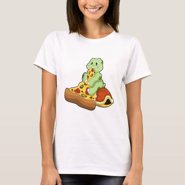 Turtle with Pizza T-Shirt (Front)