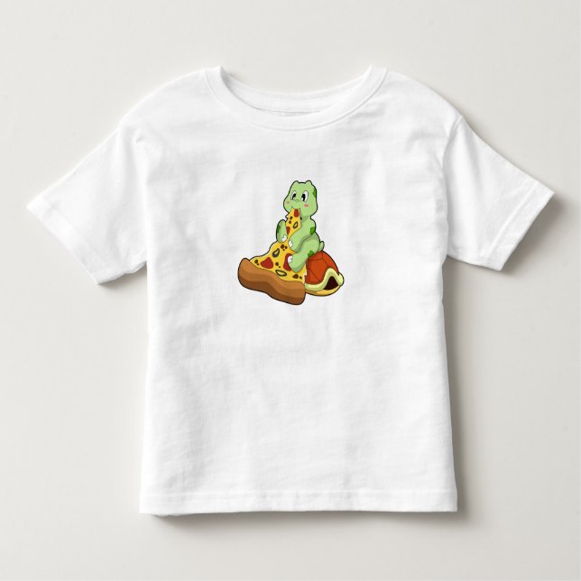 Turtle with Pizza Toddler T-Shirt (Front)