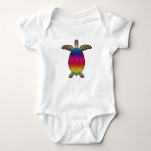 Turtle with Rainbow Colors Baby Bodysuit