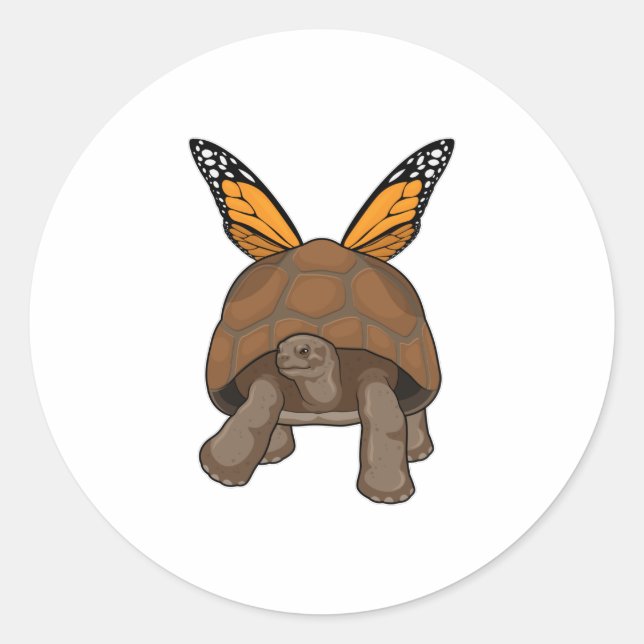 Turtle with Rainbow Colors Classic Round Sticker (Front)