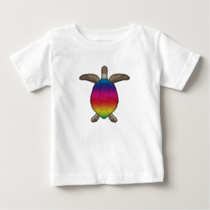 Turtle with Rainbow Colours Baby T-Shirt