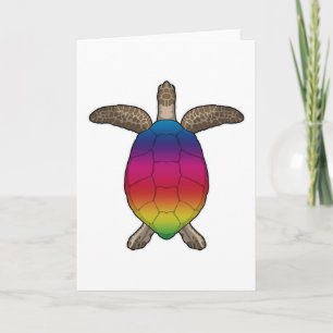 Turtle with Rainbow Colours Card