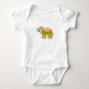 Turtle with Shell as Burger.PNG Baby Bodysuit