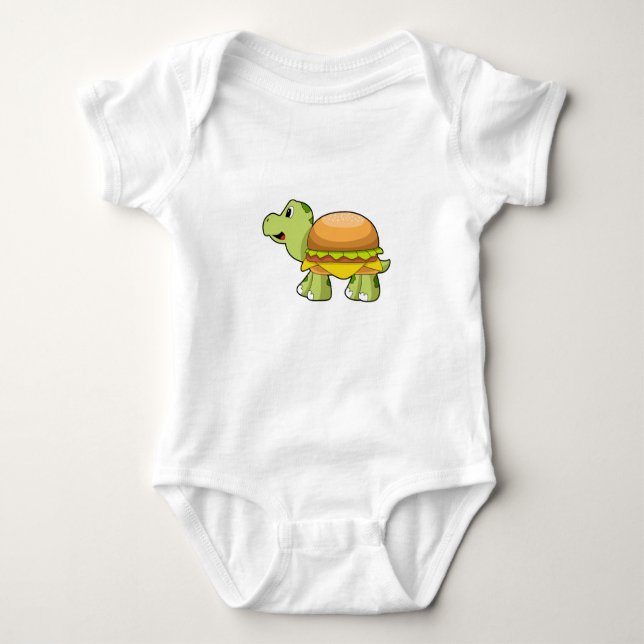 Turtle with Shell as Burger.PNG Baby Bodysuit (Front)