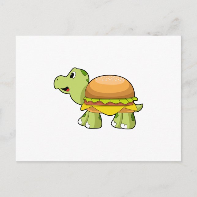 Turtle with Shell as Burger.PNG Postcard (Front)