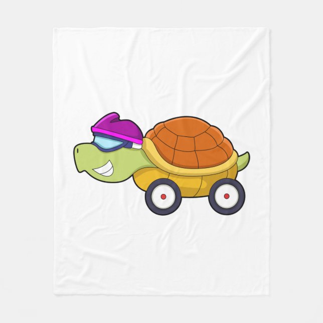 Turtle with Shell as Car Fleece Blanket (Front)