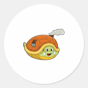 Turtle with Shell as House Classic Round Sticker
