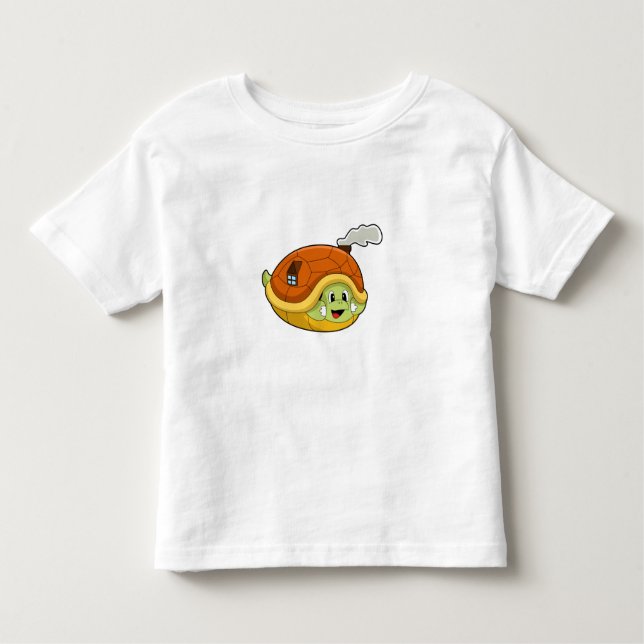 Turtle with Shell as House Toddler T-Shirt (Front)