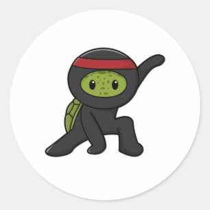 Turtle with Shell as Ninja Classic Round Sticker