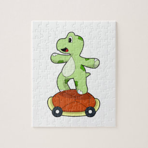 Turtle with Shell as Skateboard Jigsaw Puzzle