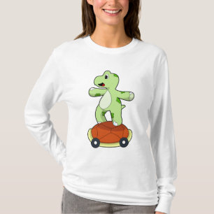 Turtle with Shell as Skateboard T-Shirt