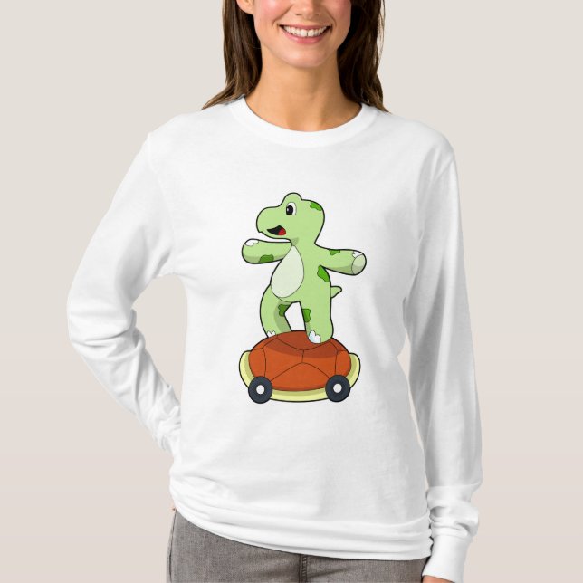 Turtle with Shell as Skateboard T-Shirt (Front)
