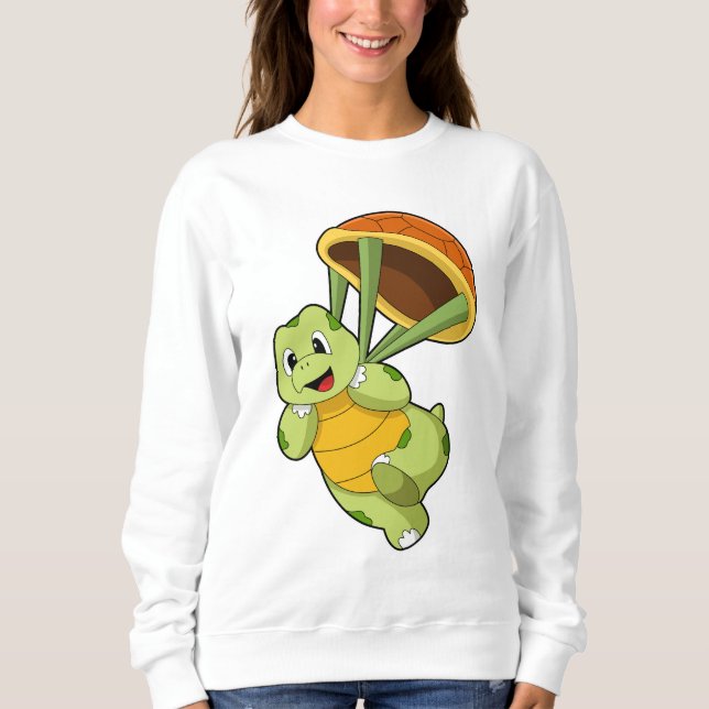 Turtle with Shell as Skydiver Sweatshirt (Front)