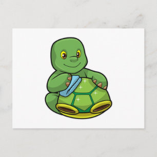 Turtle with Shell & Cleaning rag Postcard