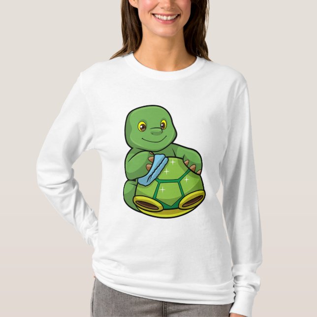 Turtle with Shell & Cleaning rag T-Shirt (Front)