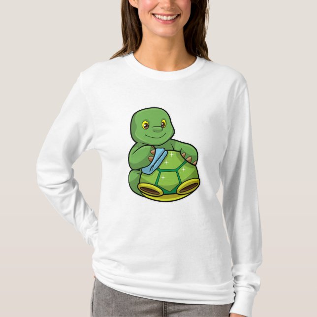 Turtle with Shell & Cleaning rag T-Shirt (Front)