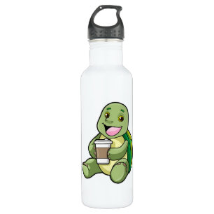 Turtle with Shell & Coffee to go 710 Ml Water Bottle