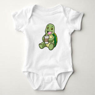 Turtle with Shell & Coffee to go Baby Bodysuit