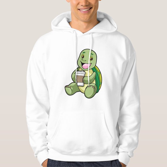 Turtle with Shell & Coffee to go Hoodie (Front)