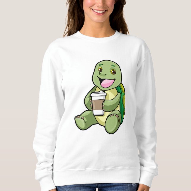 Turtle with Shell & Coffee to go Sweatshirt (Front)