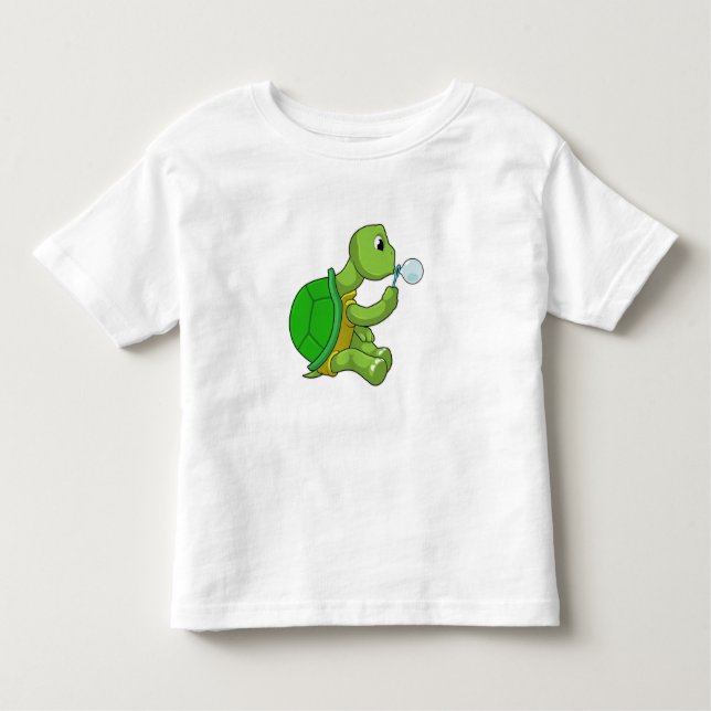Turtle with Soap bubbles Toddler T-Shirt (Front)