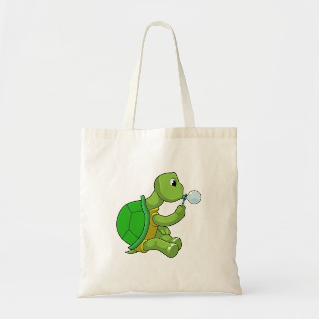 Turtle with Soap bubbles Tote Bag (Front)