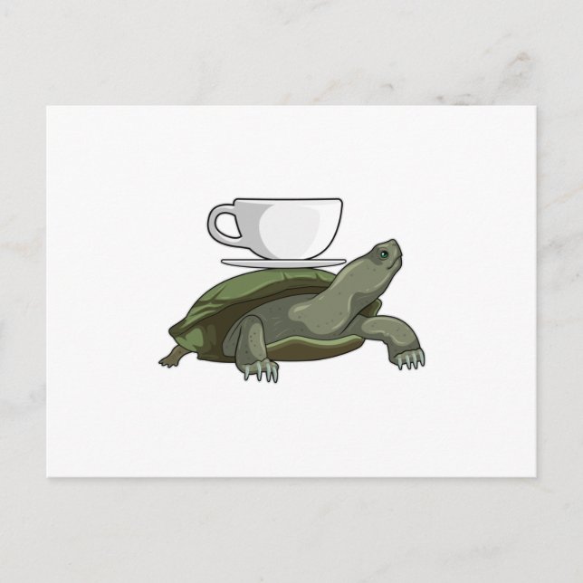 Turtle with Teacup Postcard (Front)