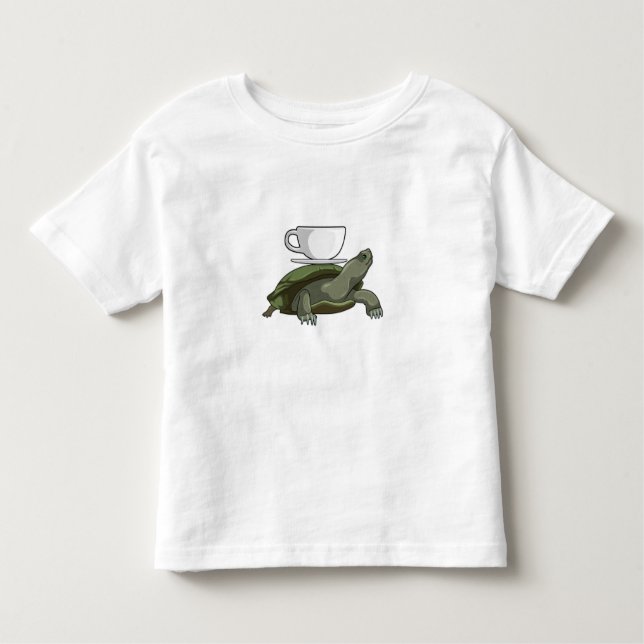 Turtle with Teacup Toddler T-Shirt (Front)