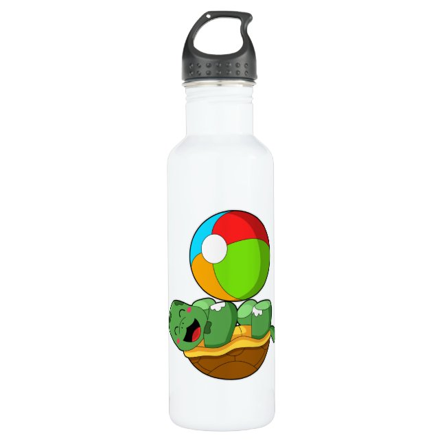 Turtle with Water polo 710 Ml Water Bottle (Front)