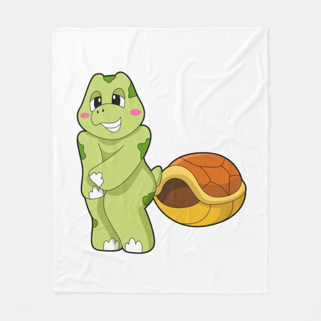 Turtle without Shell Shy.PNG Fleece Blanket (Front)