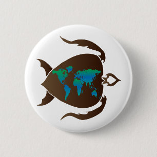 Turtle-world 6 Cm Round Badge