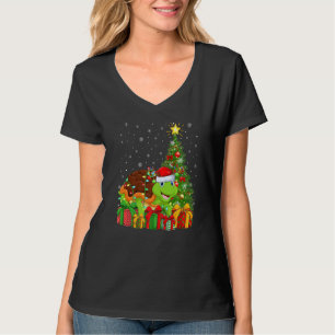 Turtle Xmas Holiday Santa Turtle Christmas Tree T-Shirt