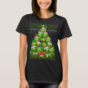 Turtle Xmas Lighting Tree Santa Turtle Ugly Christ T-Shirt