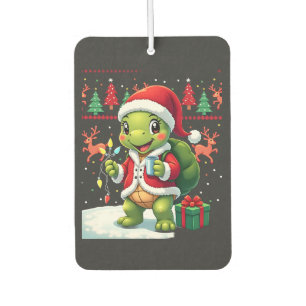 Turtle Xmas Lights Ugly Santa Turtle Christmas Tan Car Air Freshener