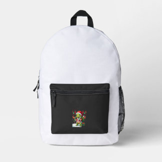 Turtle Xmas Lights Ugly Santa Turtle Christmas Tan Printed Backpack