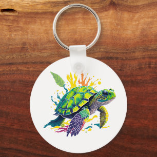 Turtle-y Fine on a Summer Day  Tote Bag Key Ring