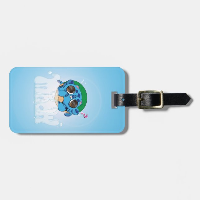 Turtlecat Graffiti Bubble's Mrow? Luggage Tag (Front Horizontal)