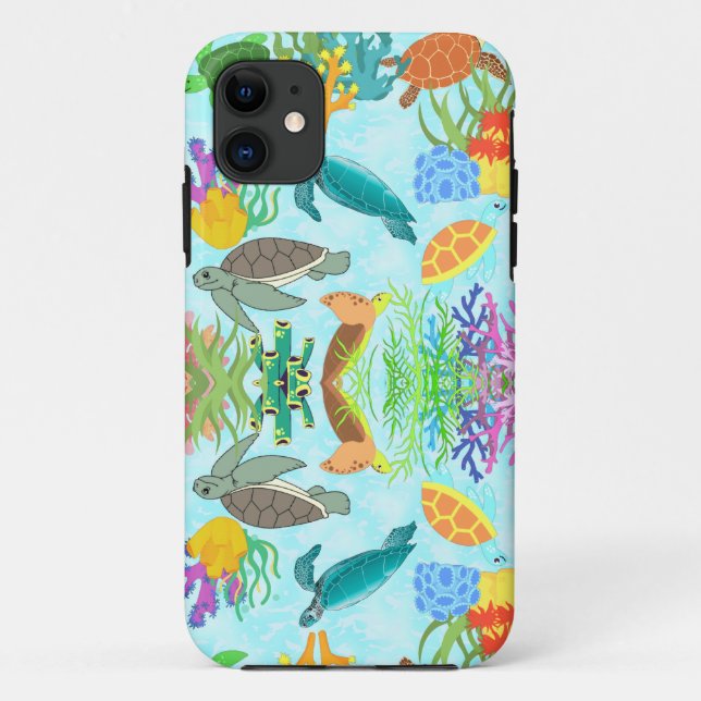 Turtles And Corals Seaside Inspiration Case-Mate iPhone Case (Back)
