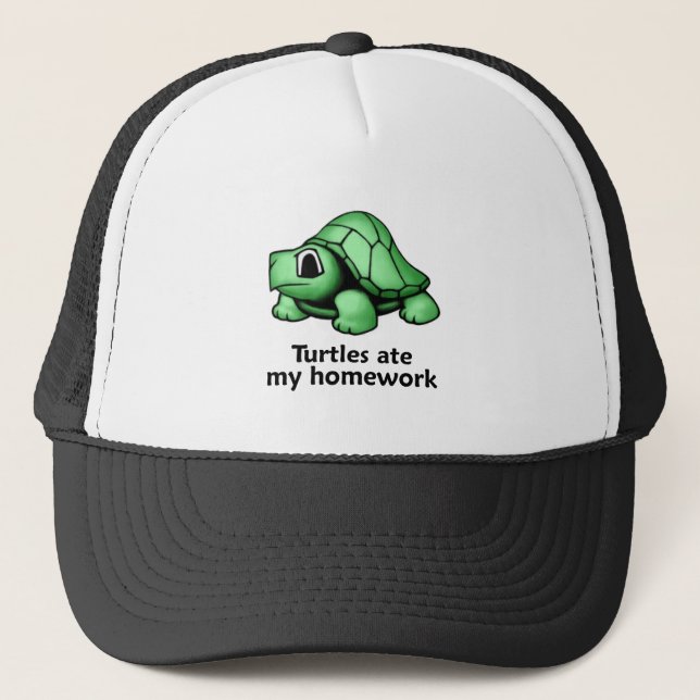 Turtles ate my Homework Trucker Hat (Front)