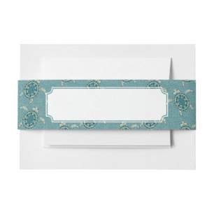 turtles background invitation belly band