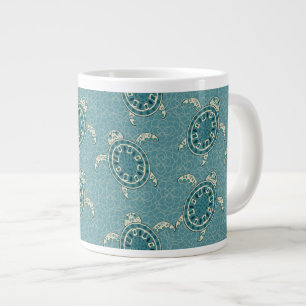 turtles background large coffee mug