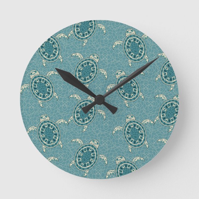 turtles background round clock (Front)