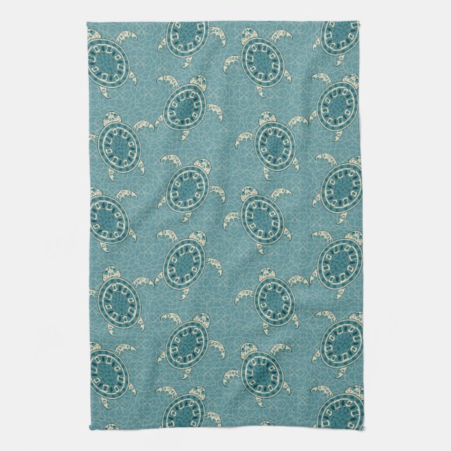 turtles background tea towel (Vertical)