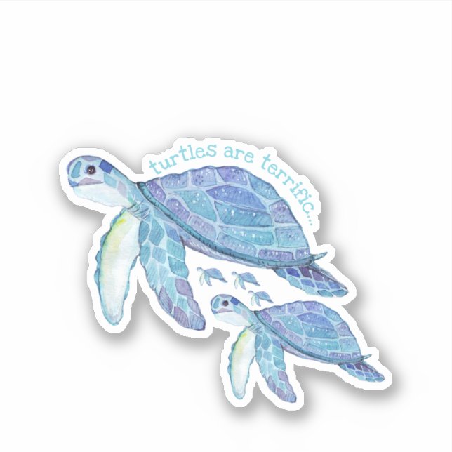 Turtles, Blue, Cute, Craft (Front)