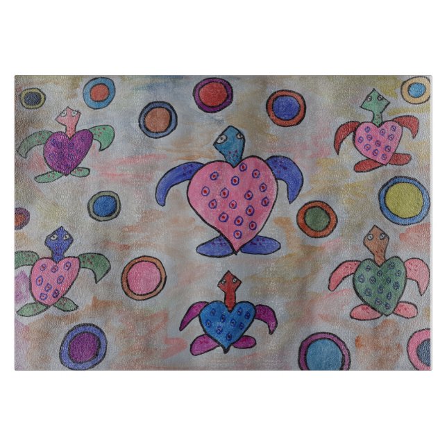 Turtles & Circles Chopping Board (Front)