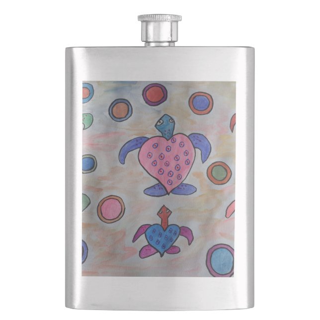 Turtles & Circles Classic Flask (Front)