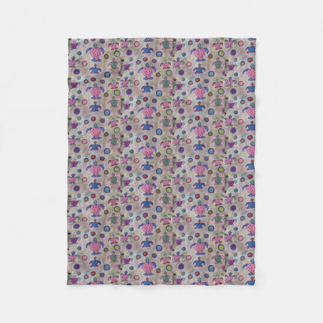 Turtles & Circles Fleece Blanket (Front)